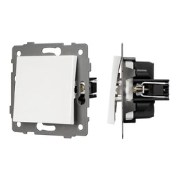 Фото #1 товара Механизм выключателя одноклавишный самовозвратный SWT-MKR1-PL-WH-V (250V, 10A) (Arlight, -)