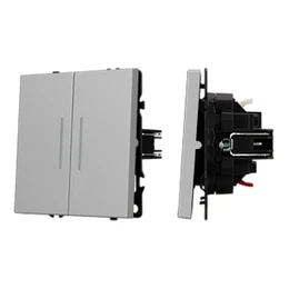 Фото #1 товара Механизм звонкового выключателя двухклавишный LED SWT-NOBE-MKR2-SFPL-L-IS (230V, 10A) (Arlight, Никель)