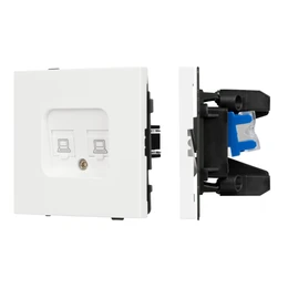 Фото #1 товара Механизм компьютерной розетки двойной SCT-TENDO-MPC2-SFPL-WH (RJ-45, CAT6) (Arlight, Матовый белый)