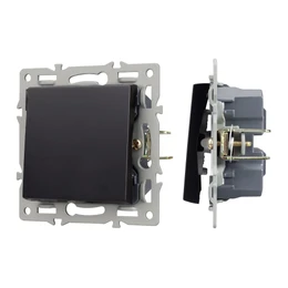 Фото #1 товара Механизм выключателя одноклавишный перекрёстный SWT-MKX1-PL-BK (250V, 16A) (Arlight, -)