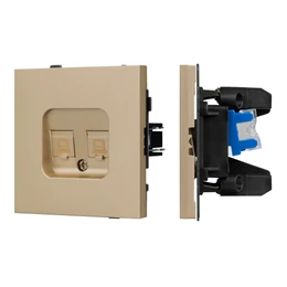 Фото #1 товара Механизм компьютерной розетки двойной SCT-TENDO-MPC2-SFPL-GD (RJ-45, CAT6) (Arlight, Матовый песочный)