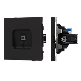 Фото #1 товара Механизм компьютерной розетки SCT-TENDO-MPC1-SFPL-BK (RJ-45, CAT6) (Arlight, Матовый черный)