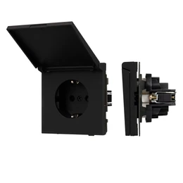 Фото #1 товара Механизм розетки влагозащищённый SCT-TENDO-MCP-SFPL-BK (230V, 16A) (Arlight, Матовый черный)