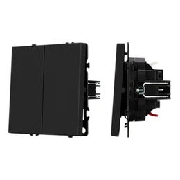 Фото #1 товара Механизм звонкового выключателя двухклавишный SWT-NOBE-MKR2-SFPL-BK (230V, 10A) (Arlight, Черный оникс)