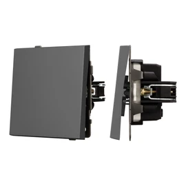 Фото #1 товара Механизм выключателя одноклавишный непроходной SWT-TENDO-MK01-SFPL-GR (230V, 10A) (Arlight, Матовый графитовый)