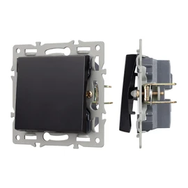 Фото #1 товара Механизм выключателя одноклавишный непроходной SWT-MK01-PL-BK (250V, 16A) (Arlight, -)