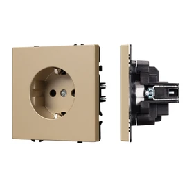 Фото #1 товара Механизм электрической розетки SCT-NOBE-MEU1-SFPL-GD (230V, 16A) (Arlight, Золотой песок)