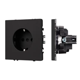 Фото #1 товара Механизм электрической розетки SCT-NOBE-MEU1-SFPL-BK (230V, 16A) (Arlight, Черный оникс)