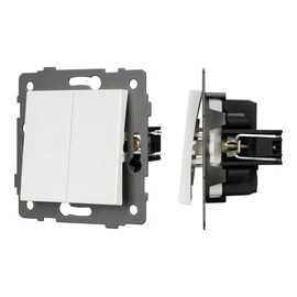 Фото #1 товара Механизм выключателя двухклавишный непроходной SWT-MK02-PL-WH-V (250V, 10A) (Arlight, -)