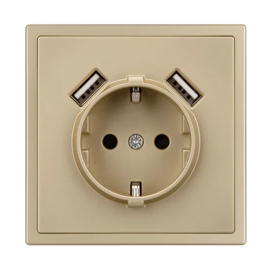 Фото #4 товара ARL NOBE Розетка зк со шторками с USB тип А+А софт-тач золотой песок SCT-MUAA-SFPL-GD (250V, 16A) (Arlight, -)