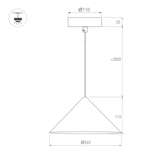 Фото #5 товара Светильник SP-MAKOTO-R240-10W Warm3000 (BK, 36 deg, 230V, TRIAC) (Arlight, IP20 Металл, 3 года)