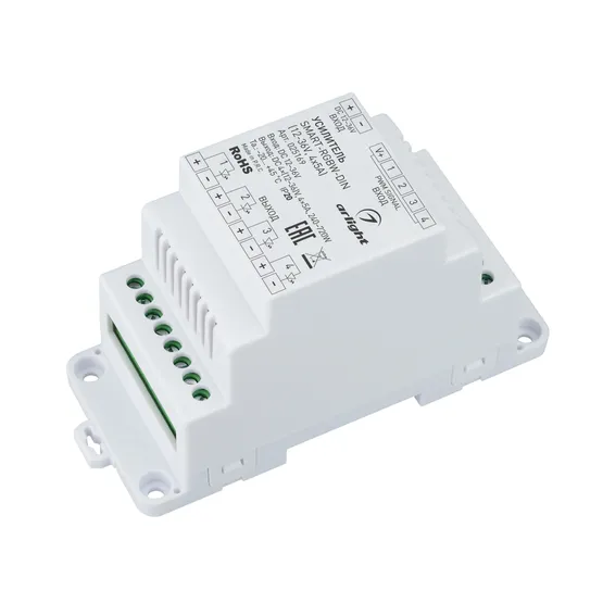 Фото #1 товара Усилитель SMART-RGBW-DIN (12-36V, 4x5A) (Arlight, IP20 Пластик, 5 лет)