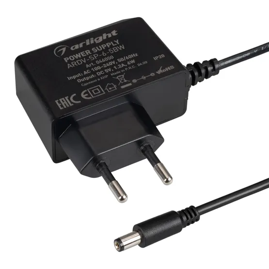 Фото #1 товара Блок питания ARDV-SP-6-5BW (5V, 1.2A, 6W) (Arlight, Адаптер, 5 лет)