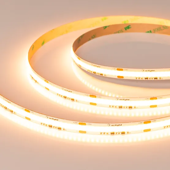Фото #4 товара Светодиодная лента COB-X560-10mm 24V Dim-To-Warm (14 W/m, IP20, 5m) (Arlight, Dim-To-Warm)