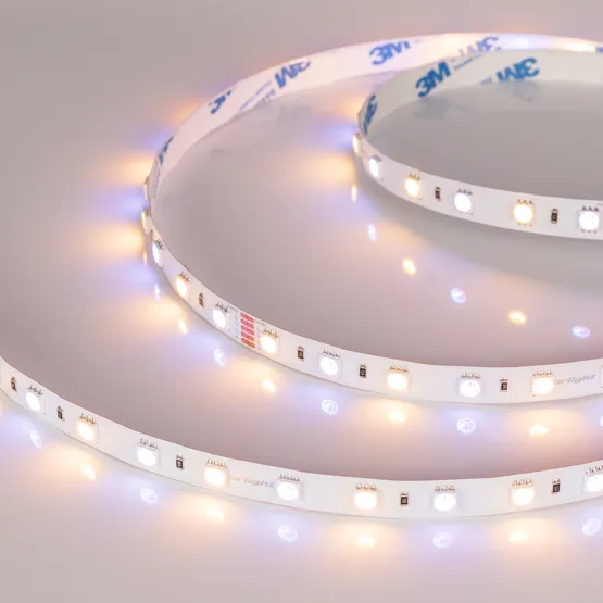 Фото #4 товара Светодиодная лента RT-B60-10mm 24V RGBW-Warm (14.4 W/m, IP20, 5m) (Arlight, Открытый)