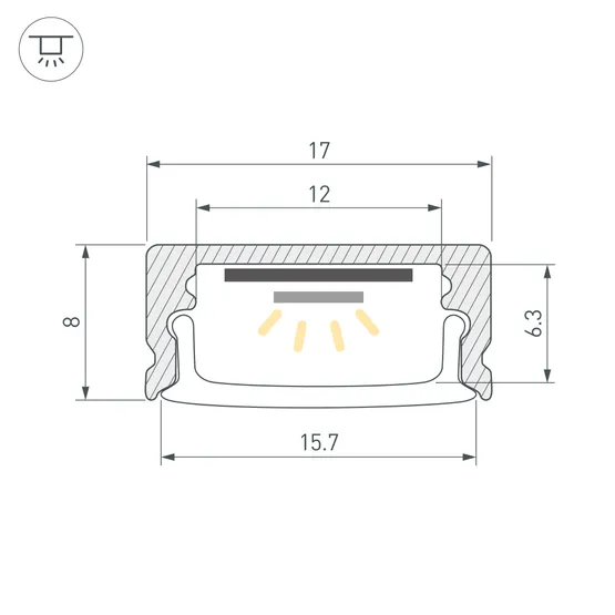 Фото #3 товара Профиль LINE-1708-2000 ANOD OLIVE GREY (Arlight, Алюминий)
