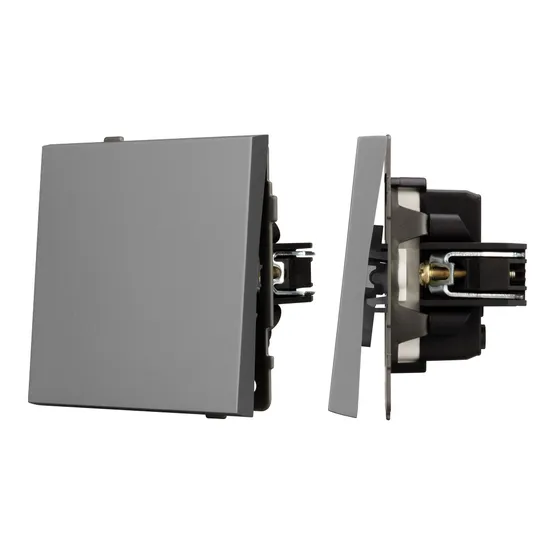 Фото #1 товара Механизм выключателя одноклавишный непроходной SWT-TENDO-MK01-PL-GR (230V, 10A) (Arlight, Графитовый)