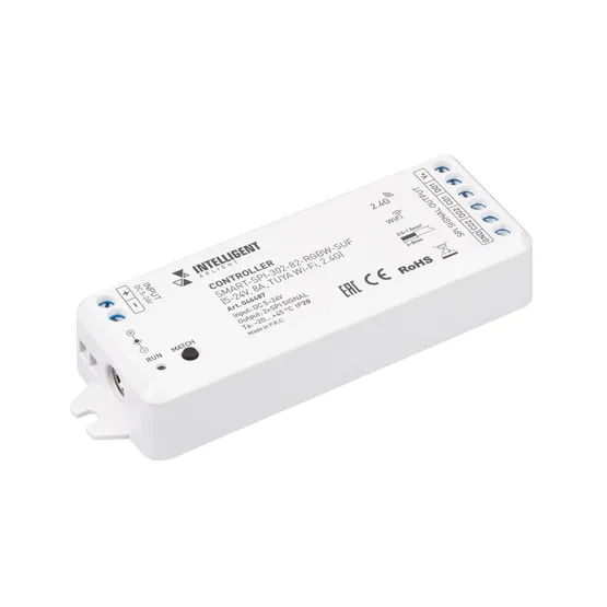 Фото товара INTELLIGENT ARLIGHT Контроллер SMART-SPI-302-82-RGBW-SUF (5-24V, 8A, TUYA Wi-Fi, 2.4G) (IARL, IP20 Пластик, 5 лет)
