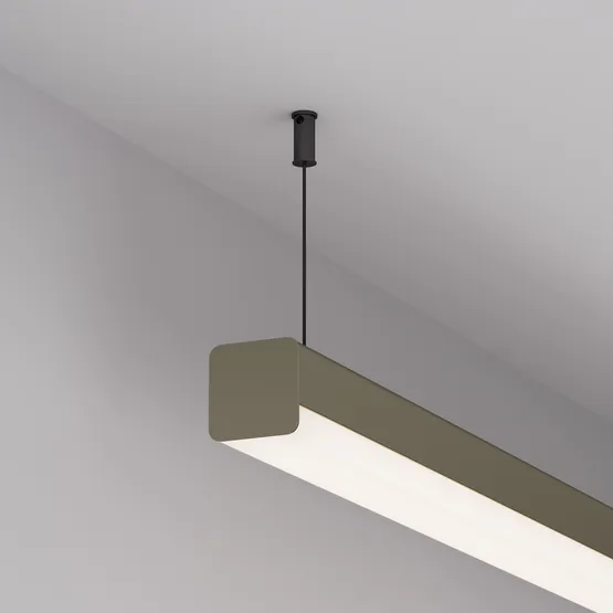 Фото #6 товара Профиль с экраном LINE-D-3030-2000 SQUARE OLIVE GREY+OPAL  (Arlight, Алюминий)