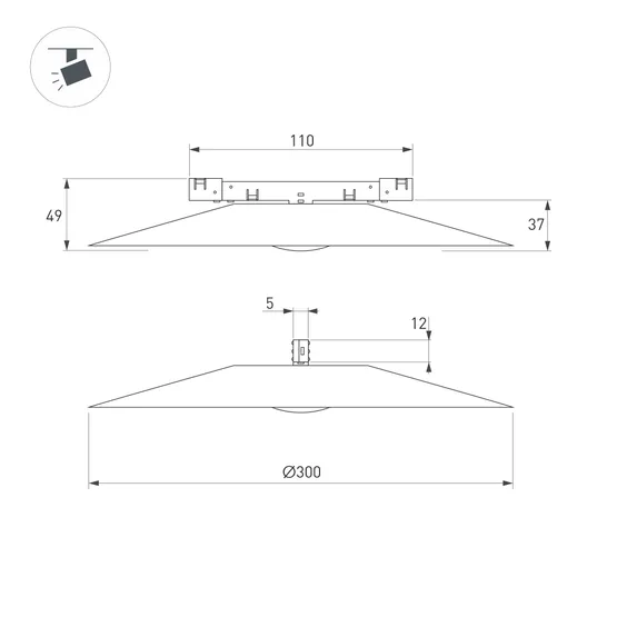 Фото #6 товара Светильник MAG-MICROCOSM-DISCO-R300-7W Day4000 (BK, 36 deg, 24V) (Arlight, IP20 Металл, 5 лет)