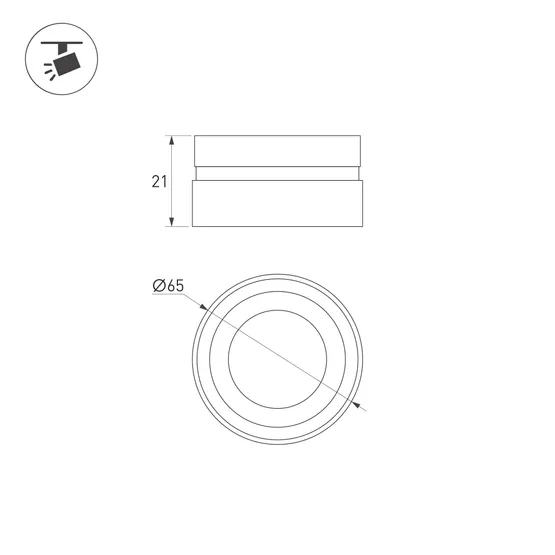 Фото #4 товара Насадка с фиксированным углом LGD-ARTIFACT-LENS-R65 (BK, 15 deg) (Arlight, Металл)