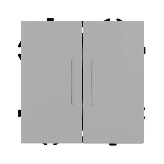 Фото #3 товара Механизм выключателя двухклавишный проходной LED SWT-NOBE-MKP2-SFPL-L-IS (230V, 10A) (Arlight, Никель)