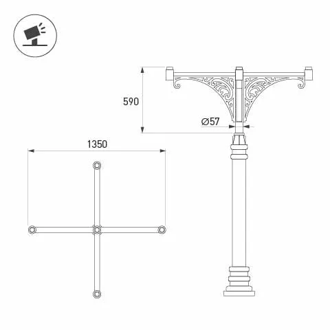 Фото #2 товара Кронштейн OXOR-SB5-4 BLACK (Arlight, Сталь)