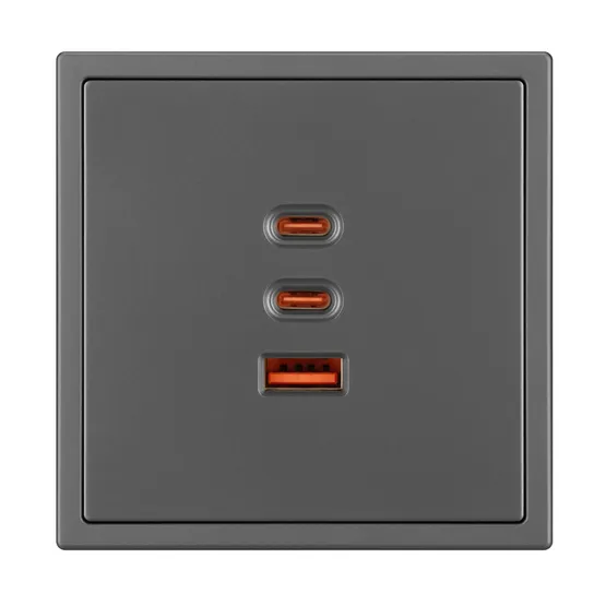 Фото #3 товара ARL NOBE USB Розетка тип А+С+С софт-тач серый базальт SCT-MUACC-SFPL-FC-GR (65W, QC3) (Arlight, -)