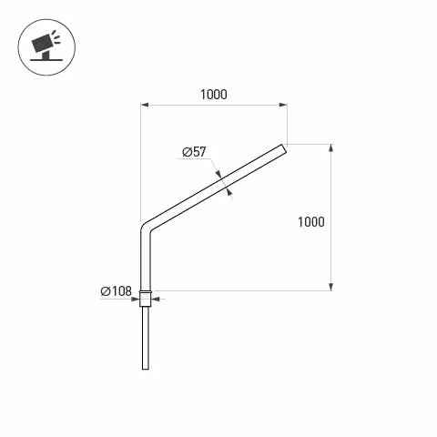 Фото #2 товара Кронштейн OXOR-SG1-1000x108-L1000 BLACK (Arlight, Сталь)