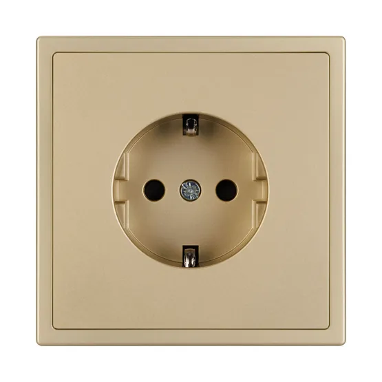 Фото #2 товара ARL NOBE Розетка зк со шторками софт-тач золотой песок SCT-MEU-SFPL-GD (250V, 16A) (Arlight, -)