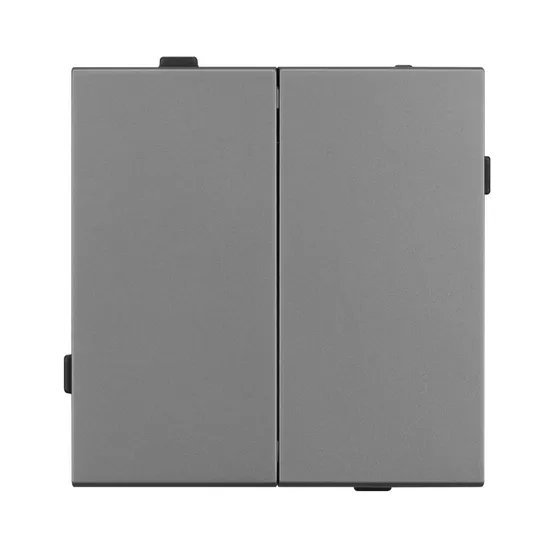 Фото #2 товара Механизм выключателя двухклавишный непроходной SWT-TENDO-MK02-PL-GR (230V, 10A) (Arlight, Графитовый)