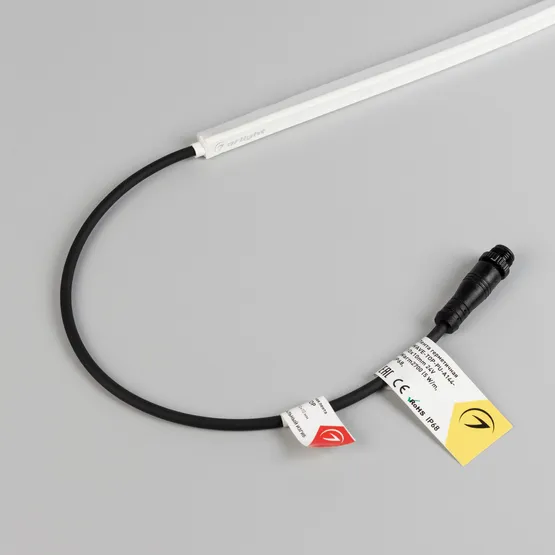Фото #3 товара Светодиодная лента герметичная WAVE-TOP-PU-A144-10x10mm 24V Warm3500 (5 W/m, IP68, 5m, wire x2) (Arlight, Вывод боковой, 3 года)