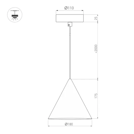 Фото #4 товара Светильник SP-MAKOTO-R180-10W Warm3000 (BK, 36 deg, 230V, TRIAC) (Arlight, IP20 Металл, 3 года)