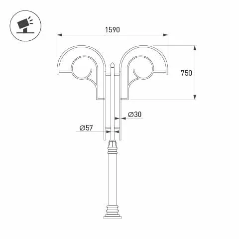 Фото #2 товара Кронштейн OXOR-SB2-2 BLACK  (Arlight, Сталь)