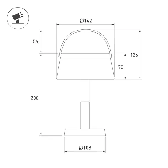 Фото #4 товара Светильник настольный SP-TRAFO-1.5W Warm2700 (Красный, 120 deg, 5V) (Arlight, IP54 Пластик, 2 года)