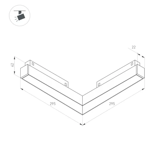 Фото #3 товара Светильник MAG-ORIENT-FLAT-ANGLE-L295-18W Warm3000 (BK, 100 deg, 48V) (Arlight, IP20 Металл, 5 лет)