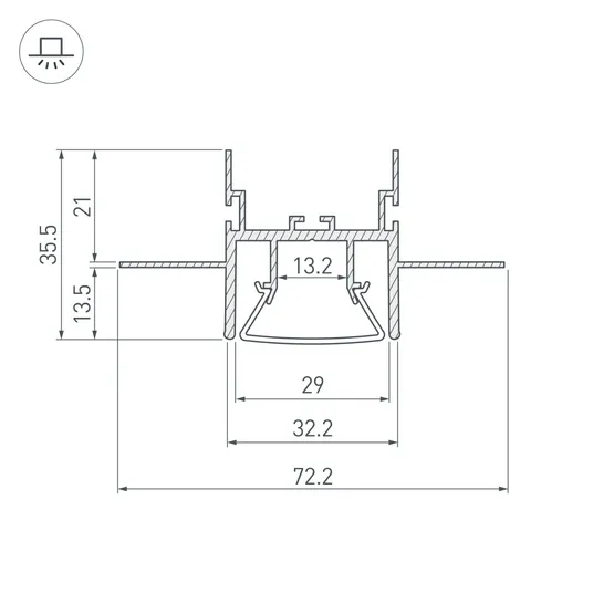 Фото #3 товара Профиль FOLED-CEIL-CENTER-3000 (Arlight, Алюминий)