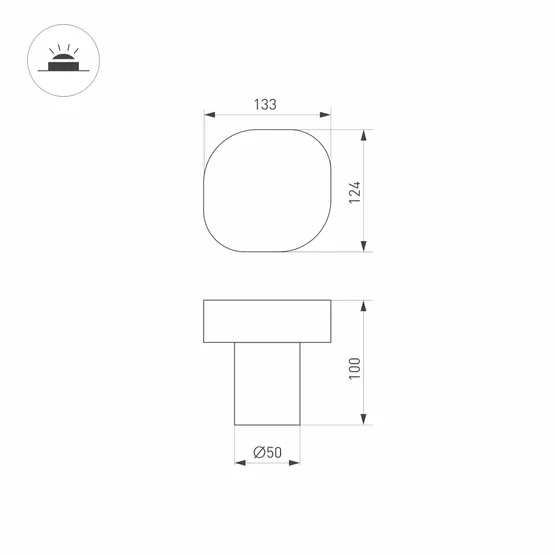 Фото #6 товара Светильник LGD-SWAMP-BOLL-H100-7W Warm3000 (GR, 93 deg, 230V) (Arlight, IP65 Металл, 3 года)