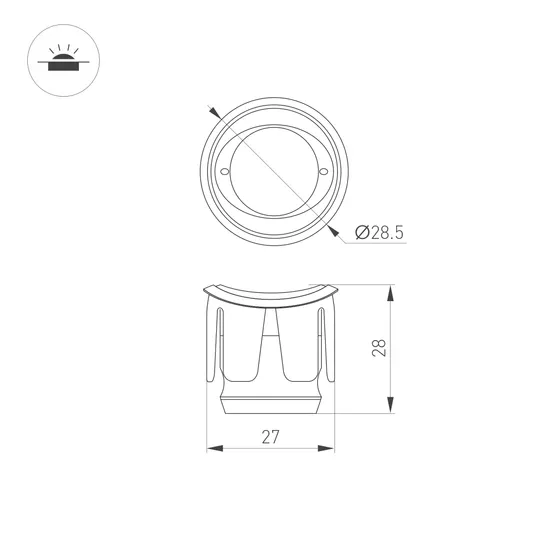 Фото #6 товара Светильник ALT-LODESTAR-HANDRAIL-R27-1.5W Day4000 (SL, 30x60 deg, 12-24V) (Arlight, IP67 Металл, 3 года)
