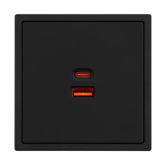 Фото #2 товара ARL NOBE USB Розетка тип A+C софт-тач черный оникс SCT-MUAC-SFPL-FC-BK (65W, QC3) (Arlight, -)