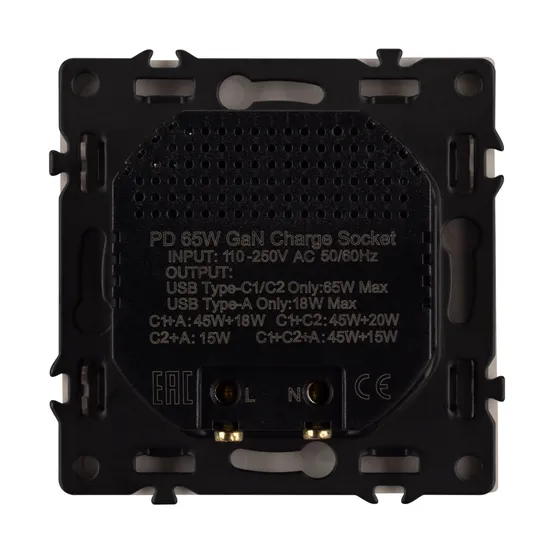 Фото #3 товара ARL NOBE USB Розетка тип А+С+С софт-тач золотой песок SCT-MUACC-SFPL-FC-GD (65W, QC3) (Arlight, -)