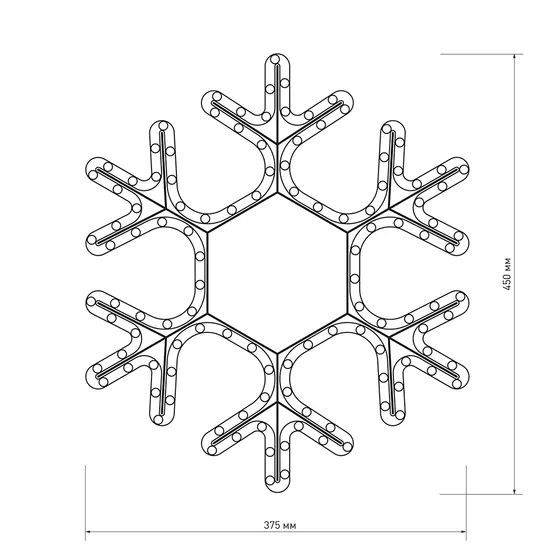 Фото #5 товара Фигура ARD-SNOWFLAKE-M7-450x375-108LED Warm (230V, 6.5W) (Ardecoled, IP65)