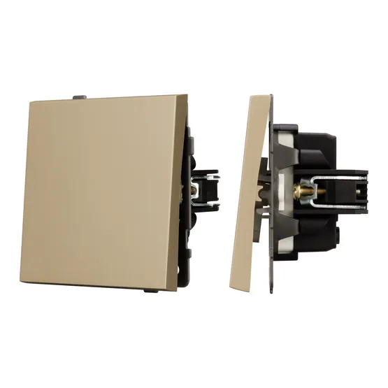 Фото #1 товара Механизм выключателя одноклавишный перекрёстный SWT-TENDO-MKX1-SFPL-GD (230V, 10A) (Arlight, Матовый песочный)