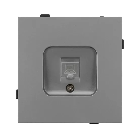 Фото #3 товара Механизм компьютерной розетки SCT-TENDO-MPC1-PL-GR (RJ-45, CAT6) (Arlight, Графитовый)
