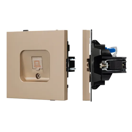 Фото #1 товара Механизм компьютерной розетки SCT-TENDO-MPC1-PL-GD (RJ-45, CAT6) (Arlight, Песочный)