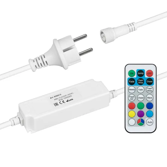 Фото #1 товара Контроллер ARD-CLASSIC-SYNC-RGB-1000LED White (230V, 80W, RF ПДУ) (Ardecoled, Закрытый)