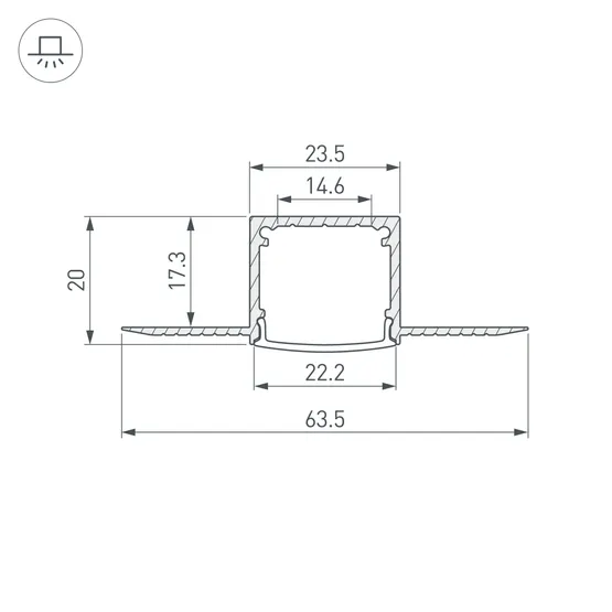 Фото #3 товара Профиль FANTOM-W20-H20-2000 ANOD (Arlight, Алюминий)