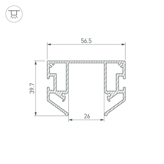 Фото #3 товара Профиль-держатель MAG-STRETCH-25-2000 (5LN) (Arlight, Алюминий)