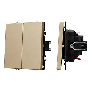 Фото товара Механизм звонкового выключателя двухклавишный SWT-NOBE-MKR2-SFPL-GD (230V, 10A) (Arlight, Золотой песок)