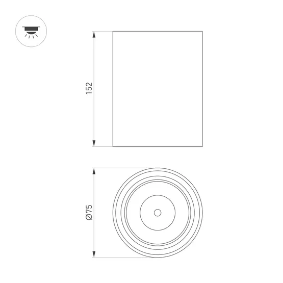 Фото #6 товара Светильник SP-SALT-R75-15W Warm3000 (WH-BK, 40 deg, 230V) (Arlight, IP54 Металл, 5 лет)